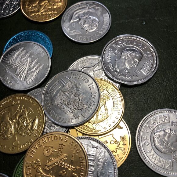 Vintage Lot of 46 Mardi Gras Tokens Range 1960s-1980s, Collectible, Crafting - Picture 9 of 12